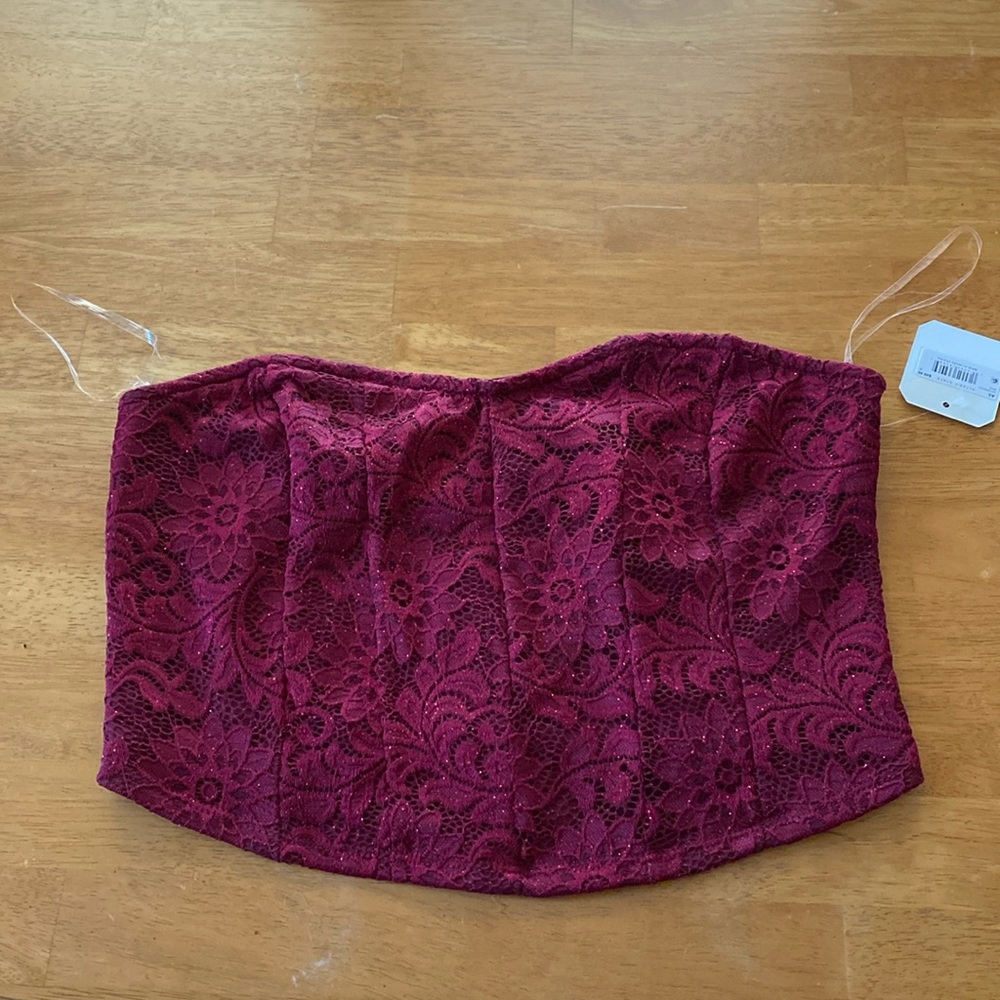 Altar’d State red glittery tube top